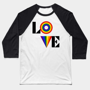 Love phrase LGBTQ pride month illustration Baseball T-Shirt